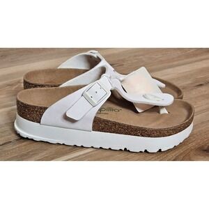 Papillio by Birkenstock NEW Gizeh Platform Vegan White Sandals Womens EU36/US6